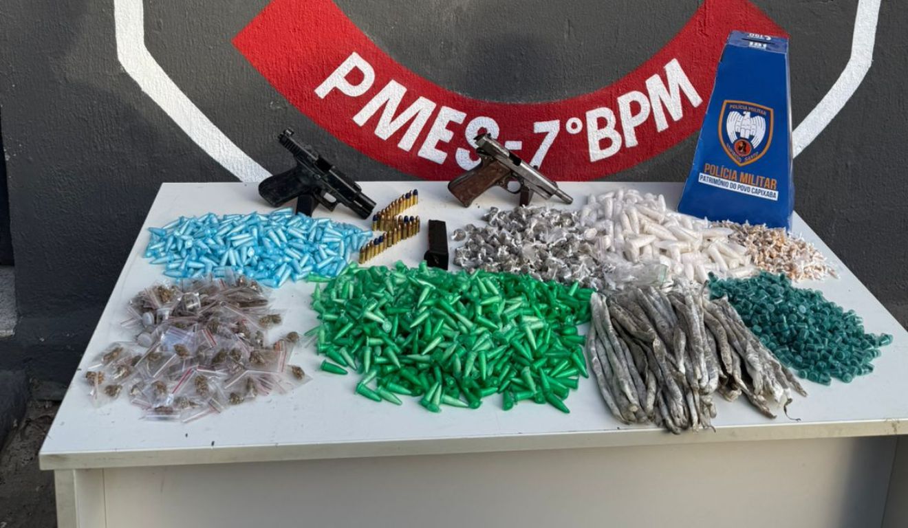 Drogas apreendidas com mortos em flexal