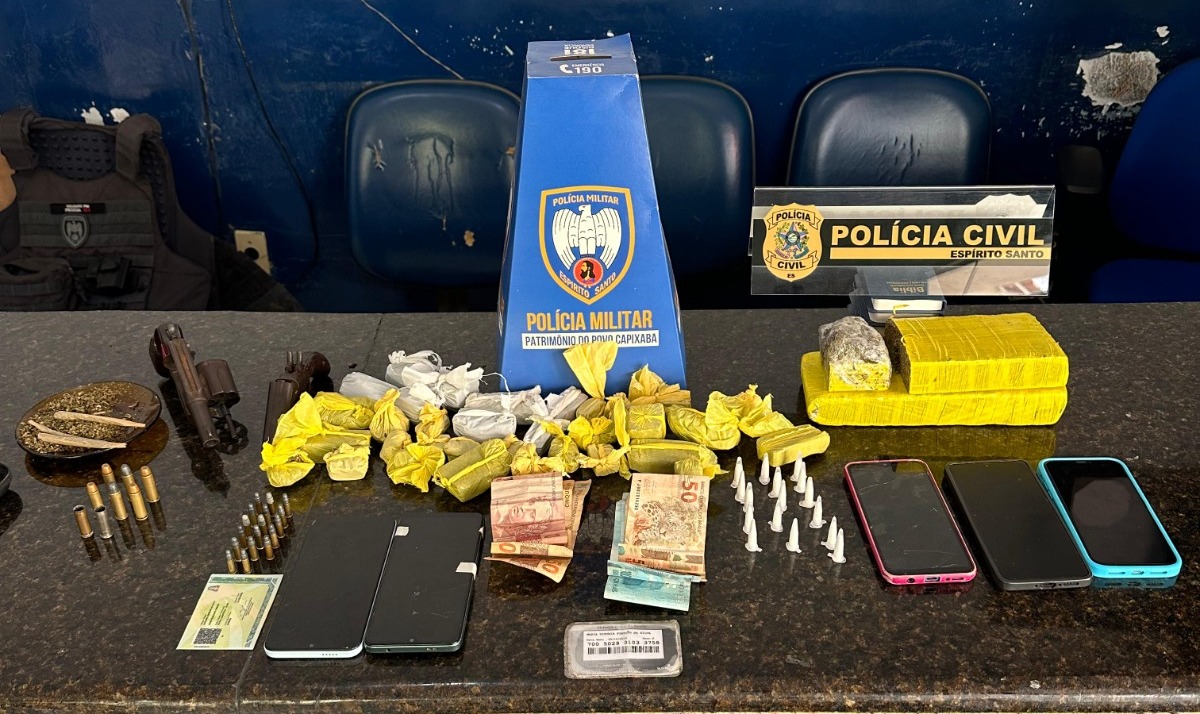 Operação conjunta da PCES e PMES resulta em prisões e apreensão de armas e drogas em Mantenópolis